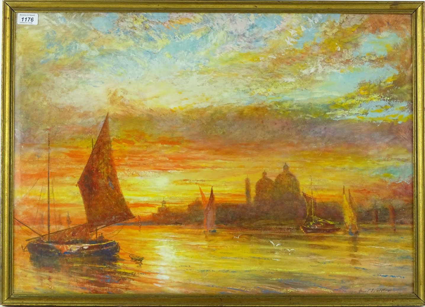 Venice scene sunset - framed